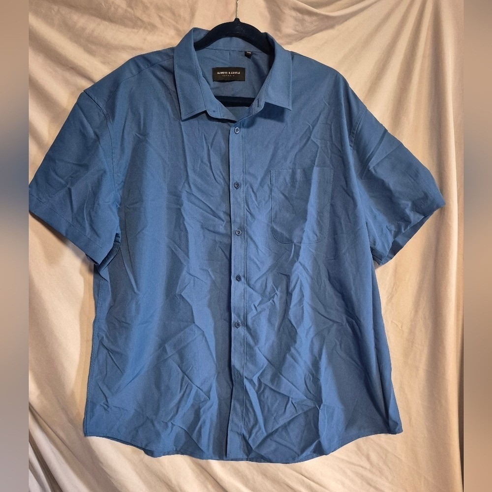 Alimens & Gentle Men's Casual Blue Button Down Shirt 2xl Nwot